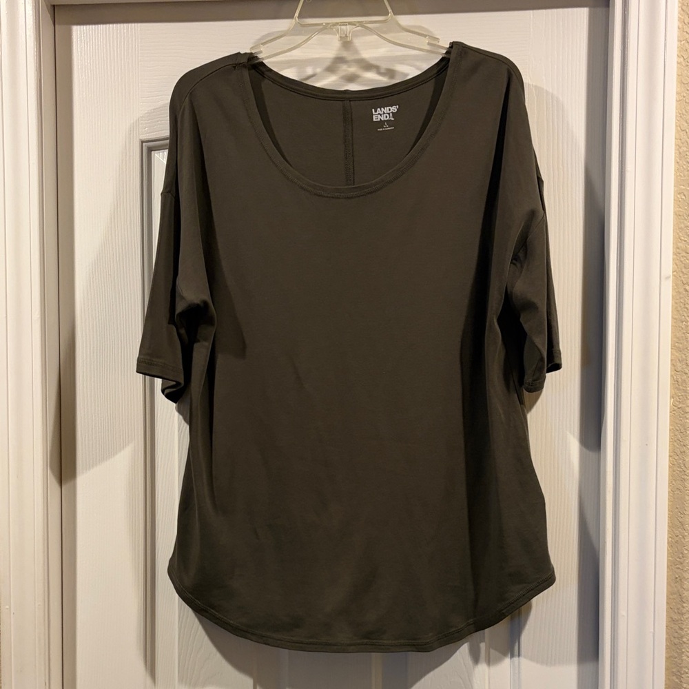 Lands' End Women's Dark Green Short Sleeve Tee size L - Picture 2 of 5